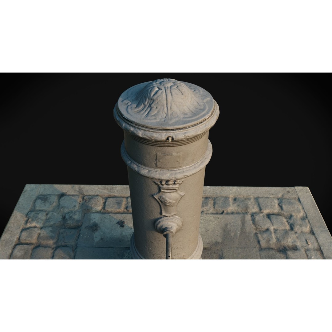 Roman Fountain Nasone 3D Model – Photogrammetry PBR Asset, FBX - View 5