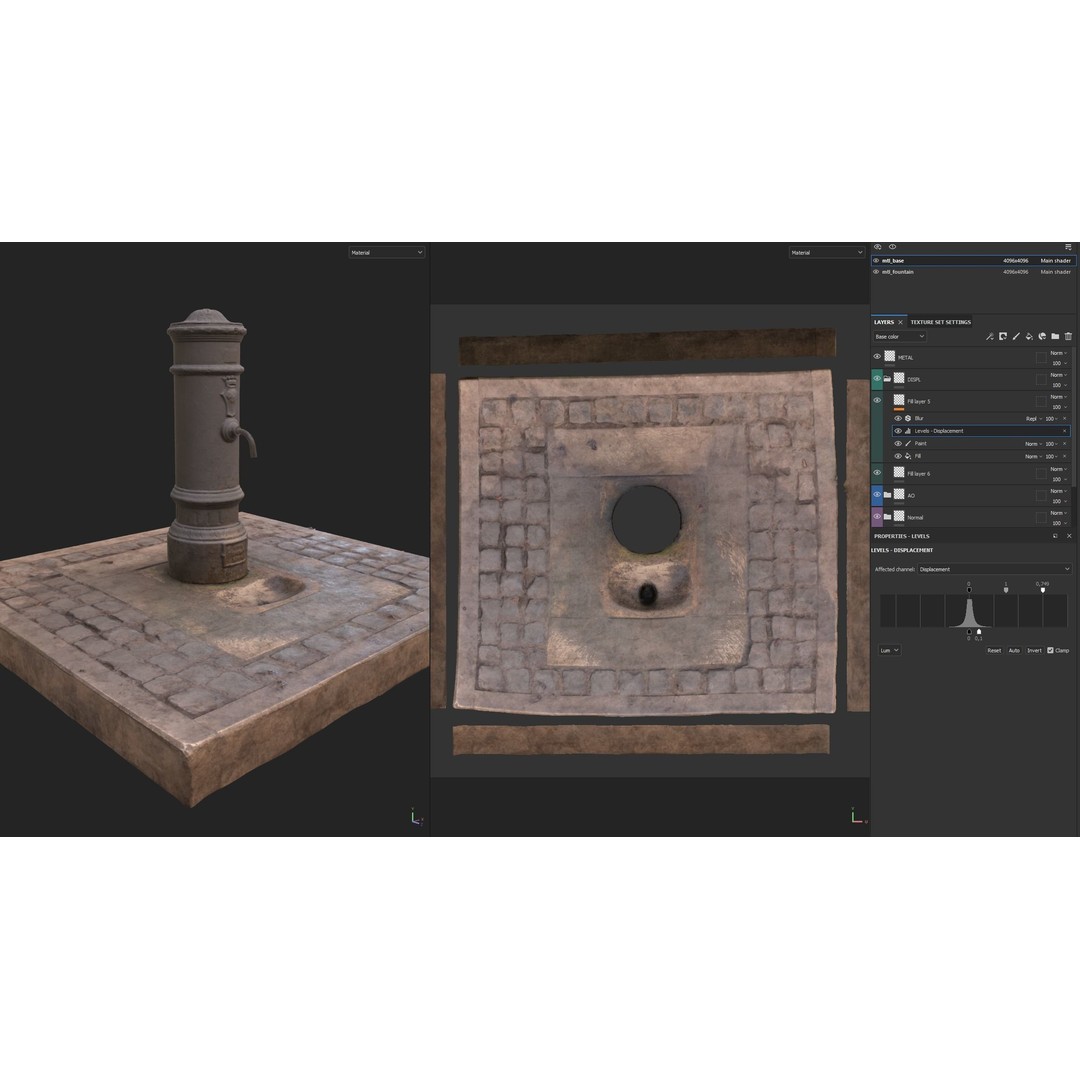 Roman Fountain Nasone 3D Model – Photogrammetry PBR Asset, FBX - View 7