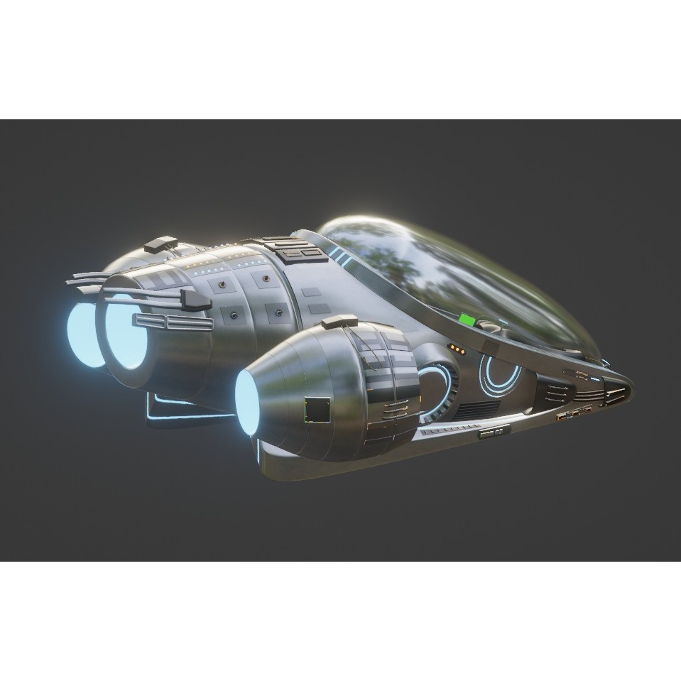 Future Exoplanet Exploration Vehicle - Low-Poly Game-Ready 3D Model - View 4