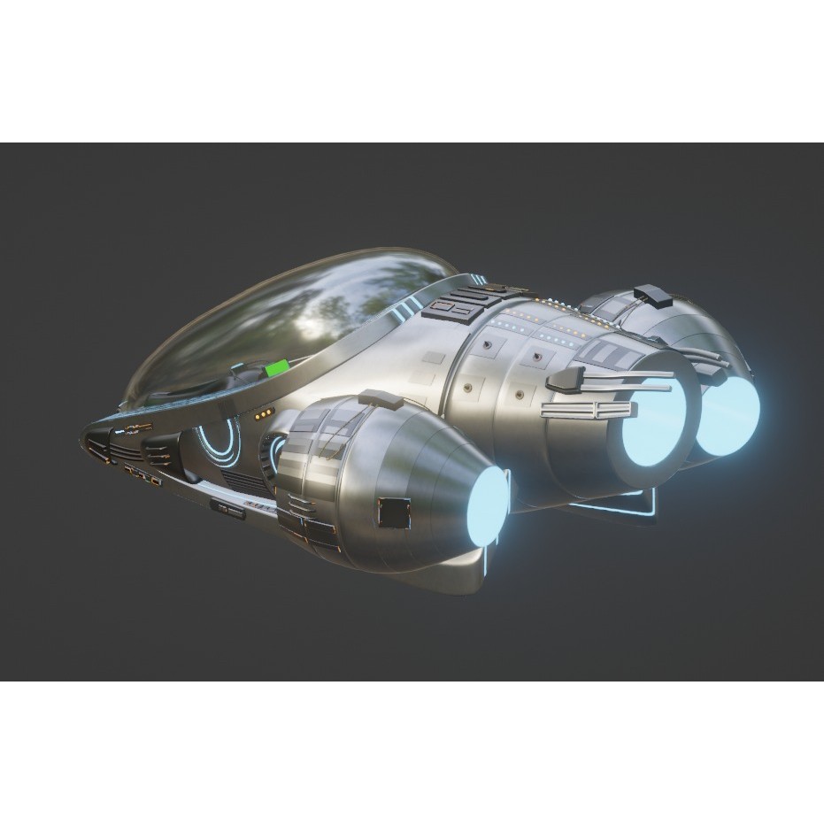 Future Exoplanet Exploration Vehicle - Low-Poly Game-Ready 3D Model - View 6