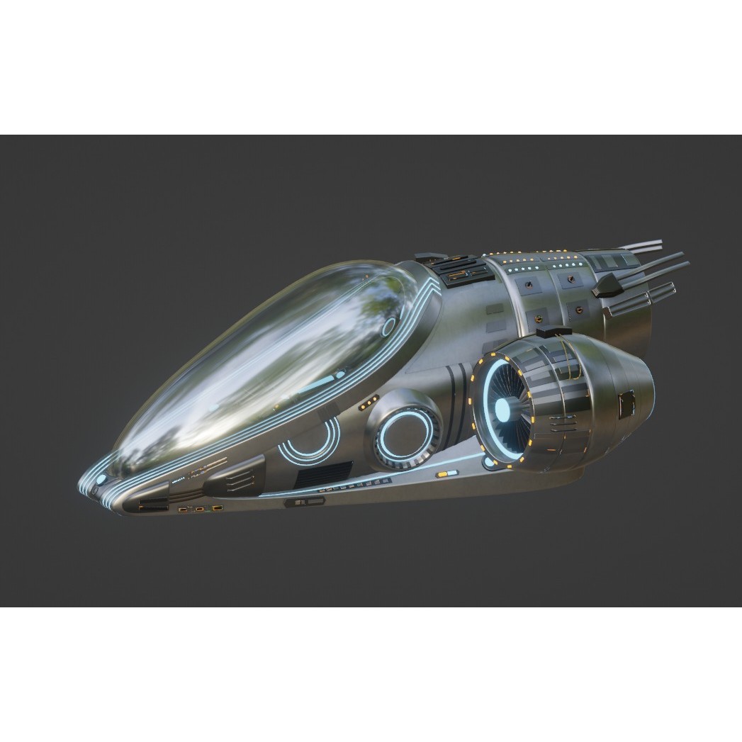 Future Exoplanet Exploration Vehicle - Low-Poly Game-Ready 3D Model - View 7