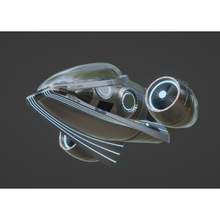 Future Exoplanet Exploration Vehicle - Low-Poly Game-Ready 3D Model - View 8