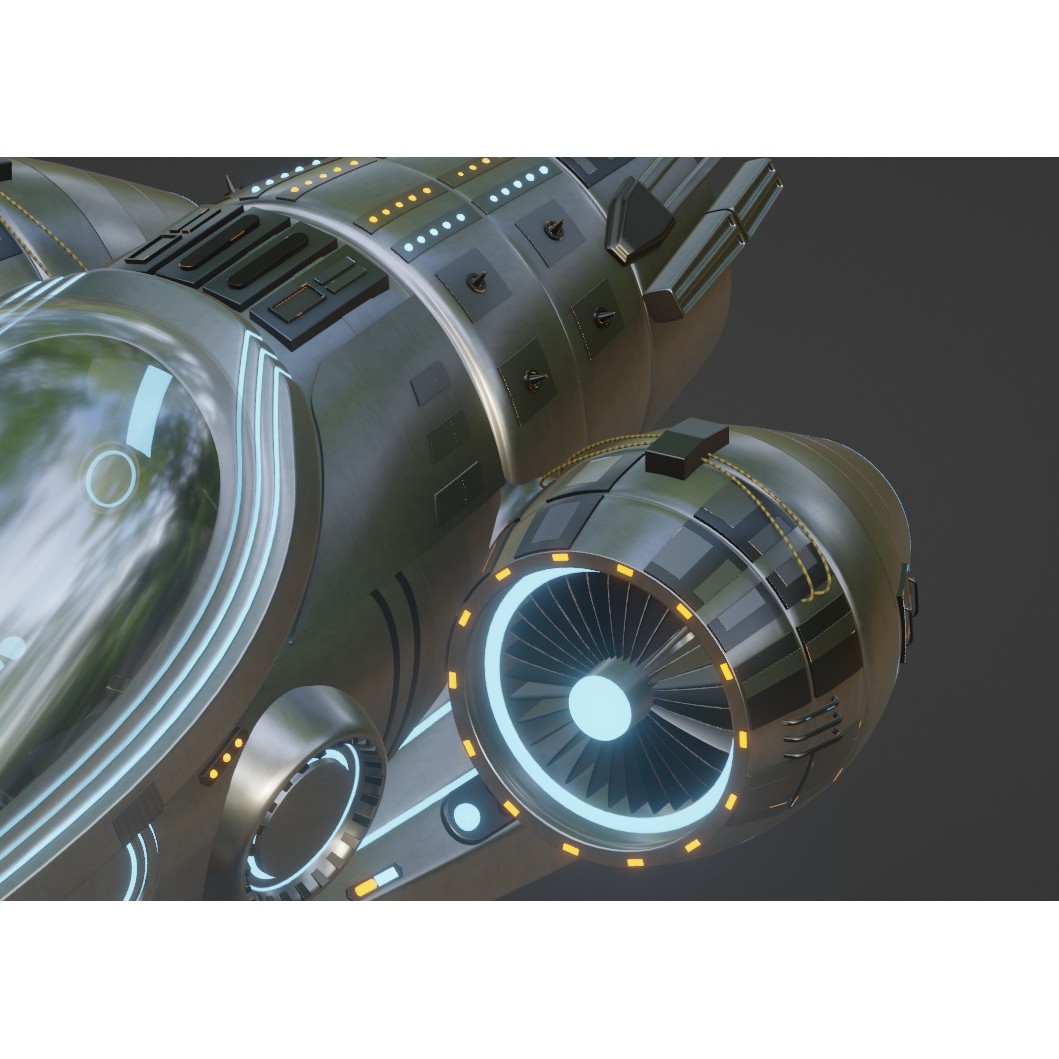 Future Exoplanet Exploration Vehicle - Low-Poly Game-Ready 3D Model - View 9