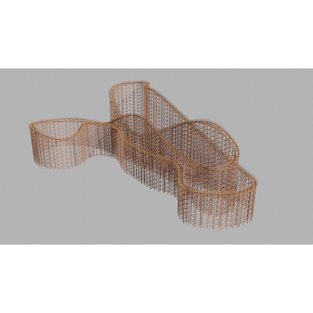 Wooden Rollercoaster 3D Model – Low Poly Game Asset, FBX, OBJ - View 8