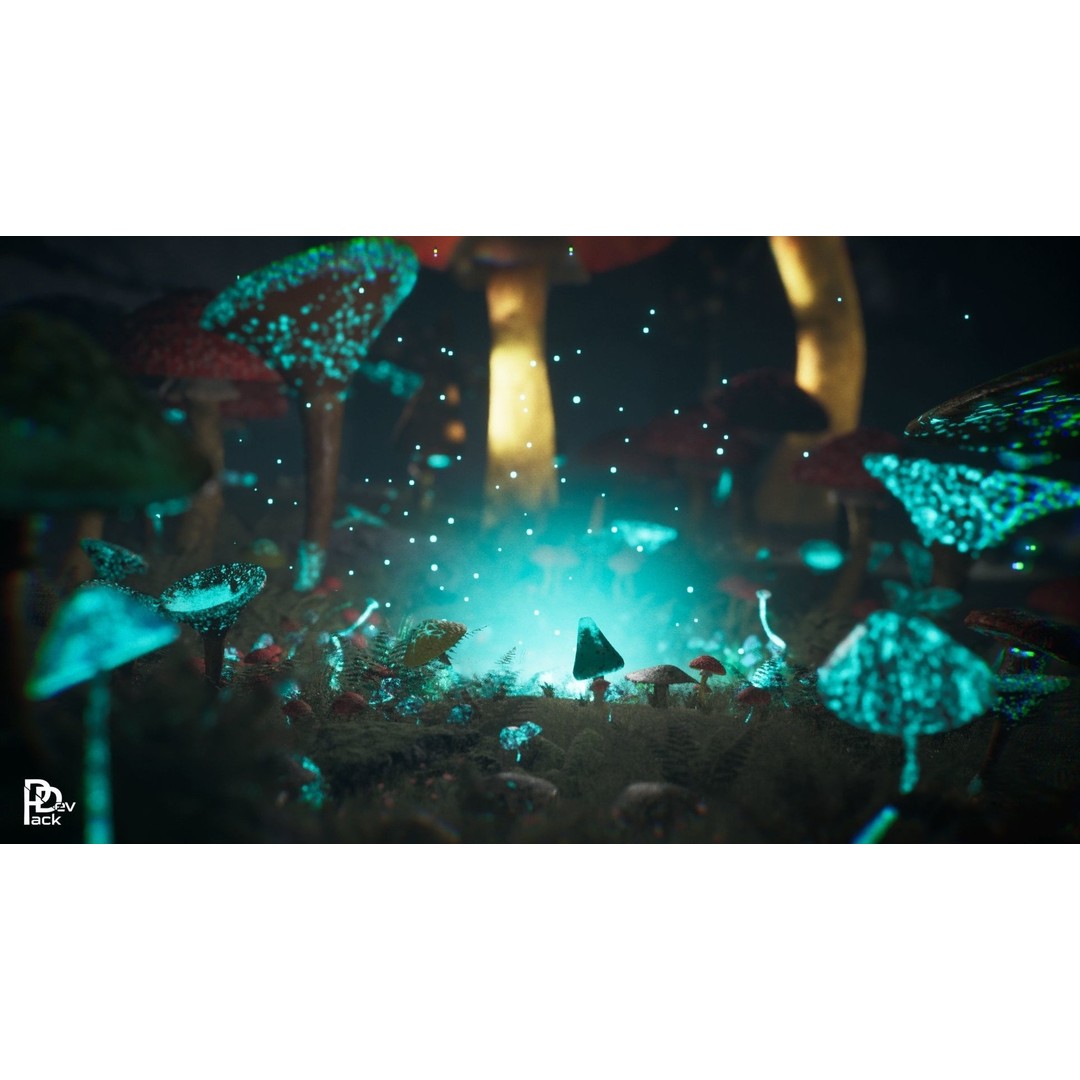 Mushroom Forest 3D Model – Low Poly PBR Props & Environment Assets - View 12