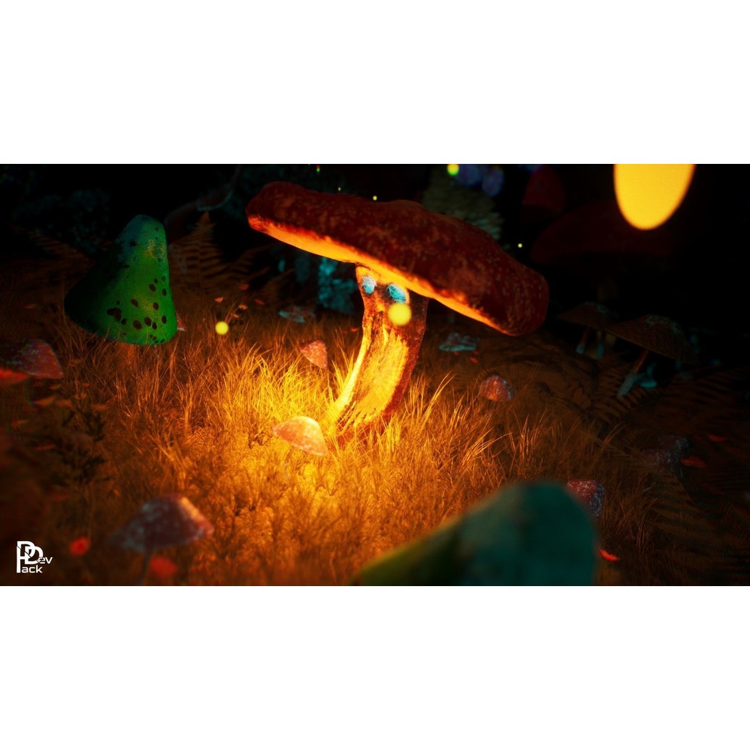 Mushroom Forest 3D Model – Low Poly PBR Props & Environment Assets - View 3
