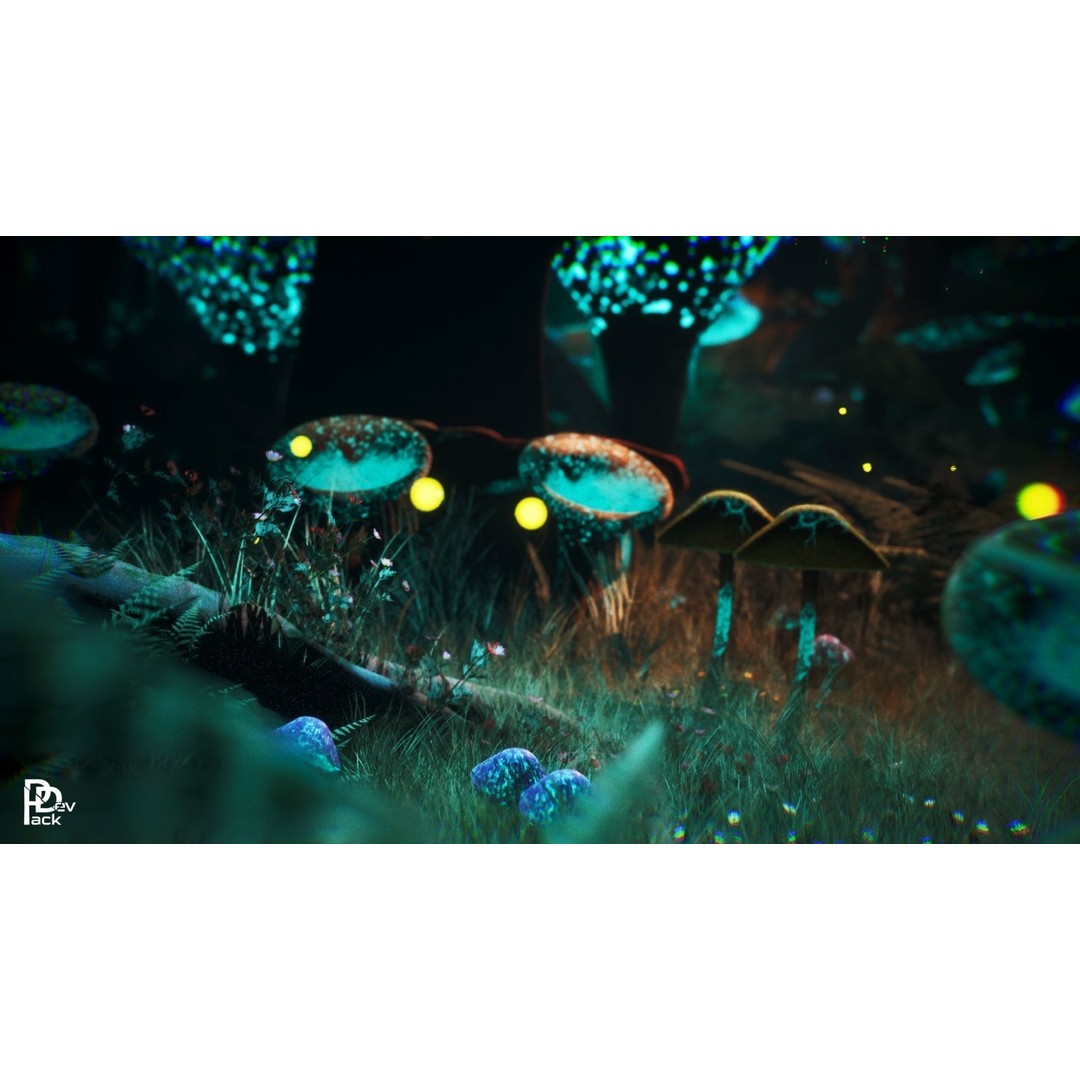 Mushroom Forest 3D Model – Low Poly PBR Props & Environment Assets - View 6