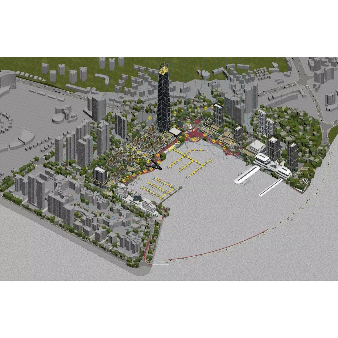 Coastal Marina Cityscape 3D Model – High-Quality Archviz Asset, FBX - View 11