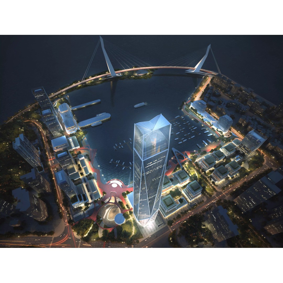 Coastal Marina Cityscape 3D Model – High-Quality Archviz Asset, FBX - View 4