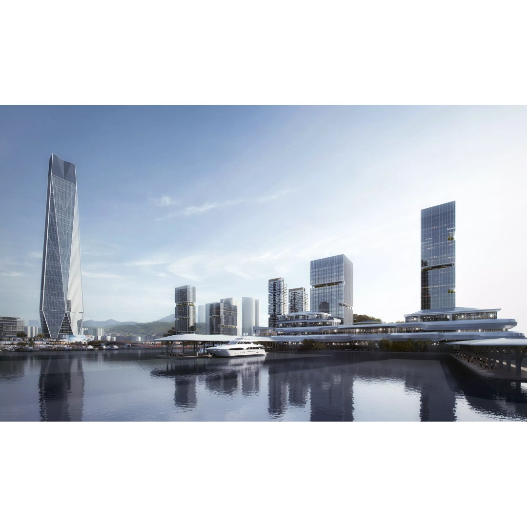 Coastal Marina Cityscape 3D Model – High-Quality Archviz Asset, FBX - View 6