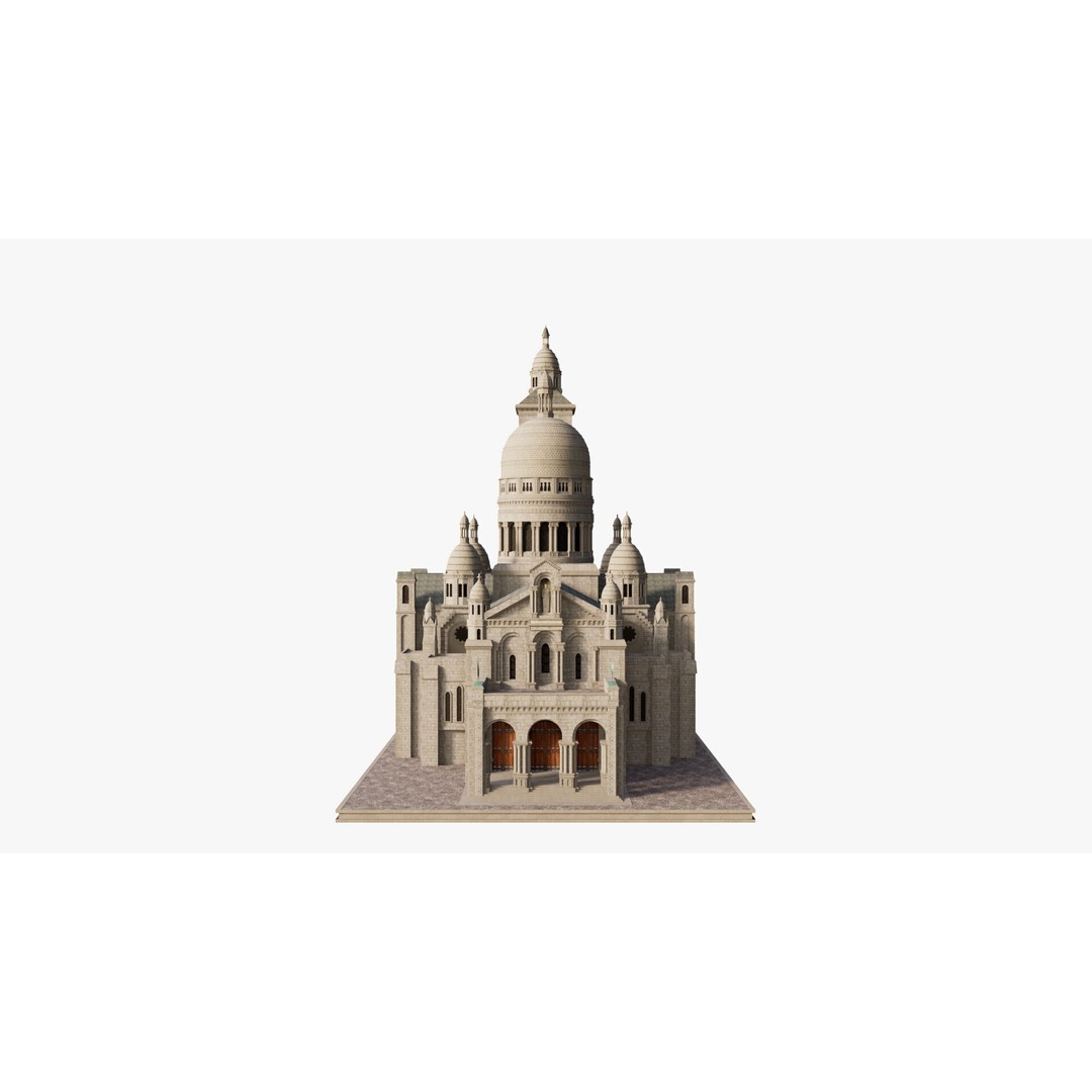 Sacre Coeur 3D Model – Detailed Landmark Asset, FBX & Blender Formats - View 10