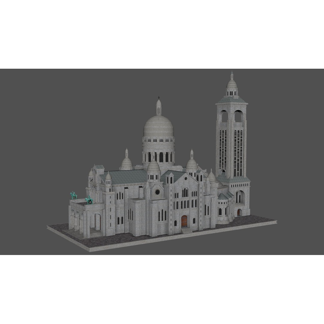 Sacre Coeur 3D Model – Detailed Landmark Asset, FBX & Blender Formats - View 12