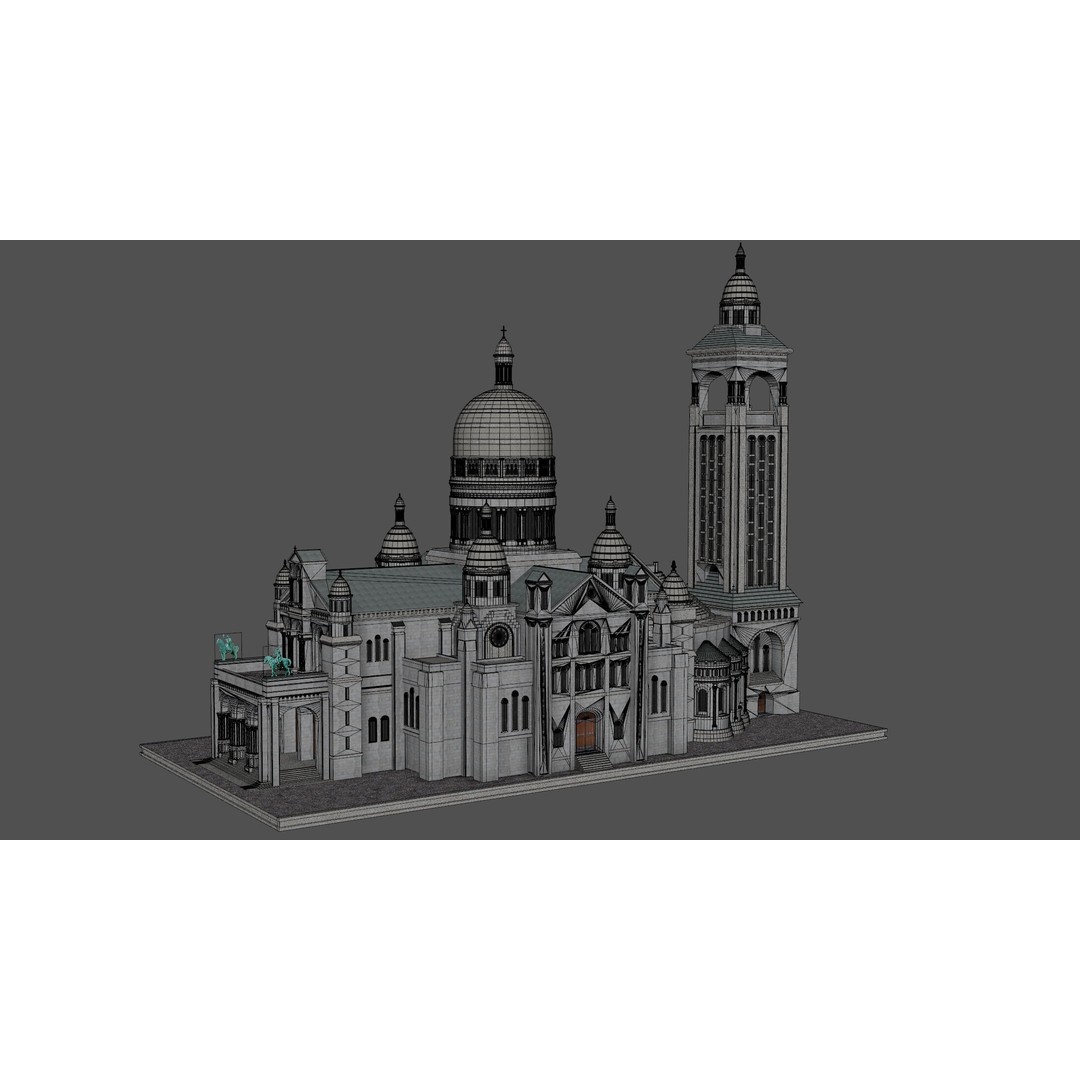 Sacre Coeur 3D Model – Detailed Landmark Asset, FBX & Blender Formats - View 13