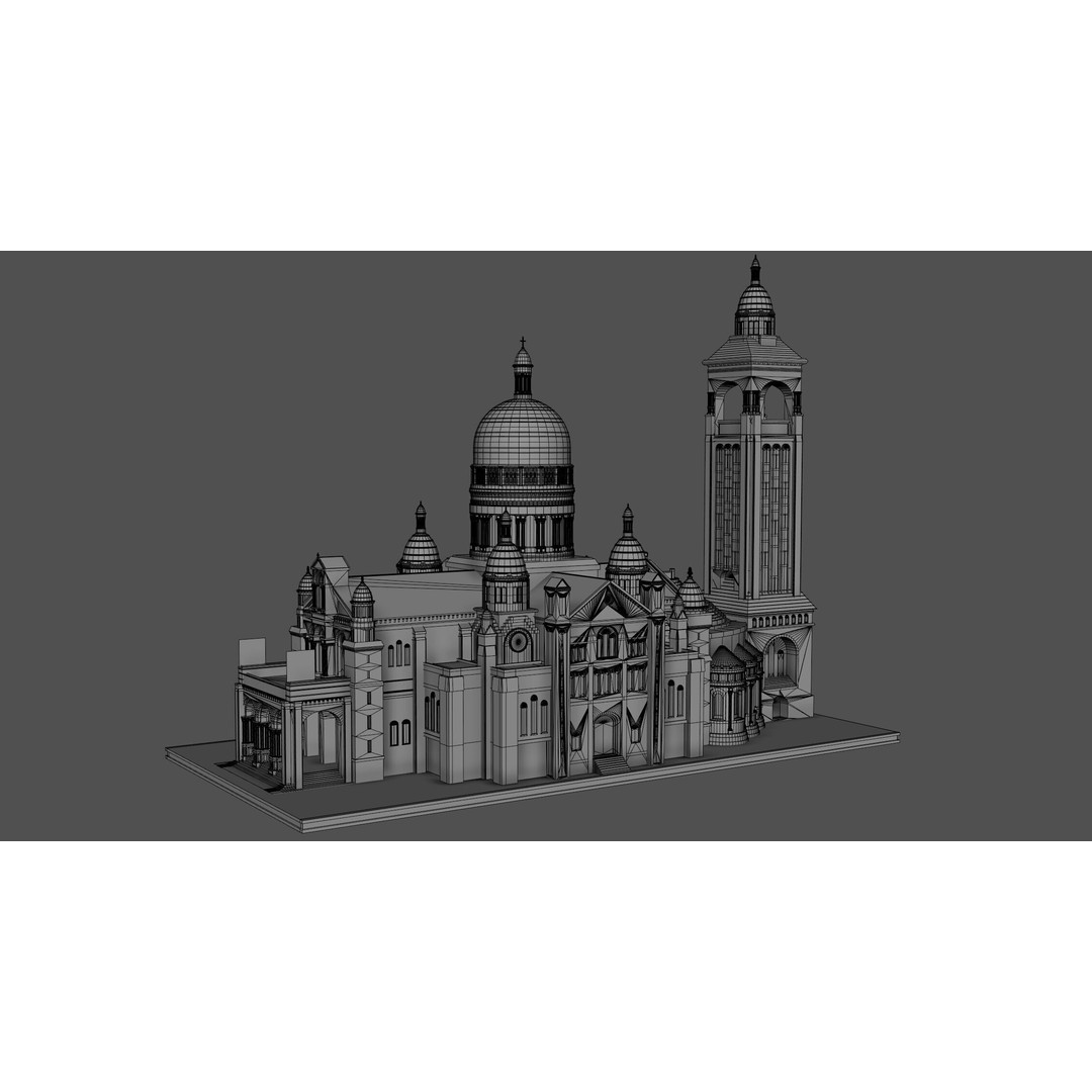 Sacre Coeur 3D Model – Detailed Landmark Asset, FBX & Blender Formats - View 14