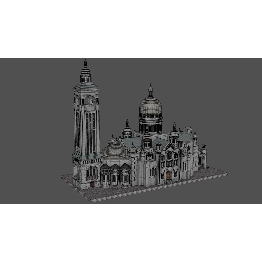 Sacre Coeur 3D Model – Detailed Landmark Asset, FBX & Blender Formats - View 16