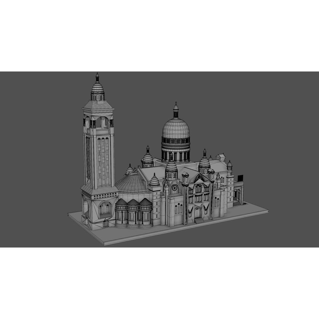 Sacre Coeur 3D Model – Detailed Landmark Asset, FBX & Blender Formats - View 17