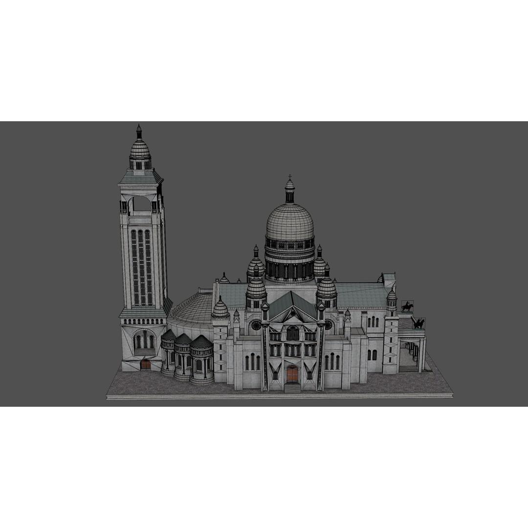 Sacre Coeur 3D Model – Detailed Landmark Asset, FBX & Blender Formats - View 18