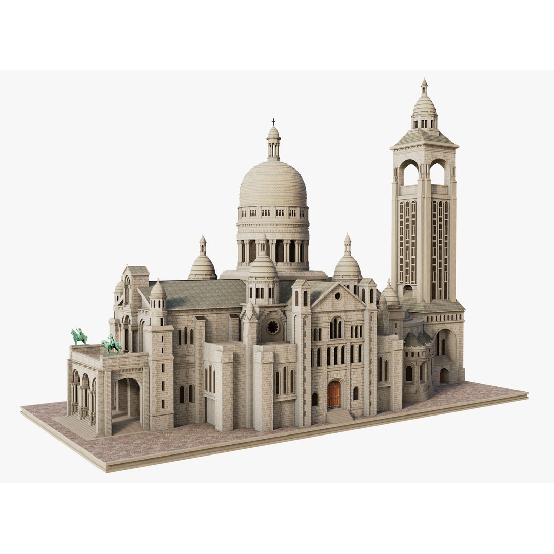 Sacre Coeur 3D Model – Detailed Landmark Asset, FBX & Blender Formats - View 4