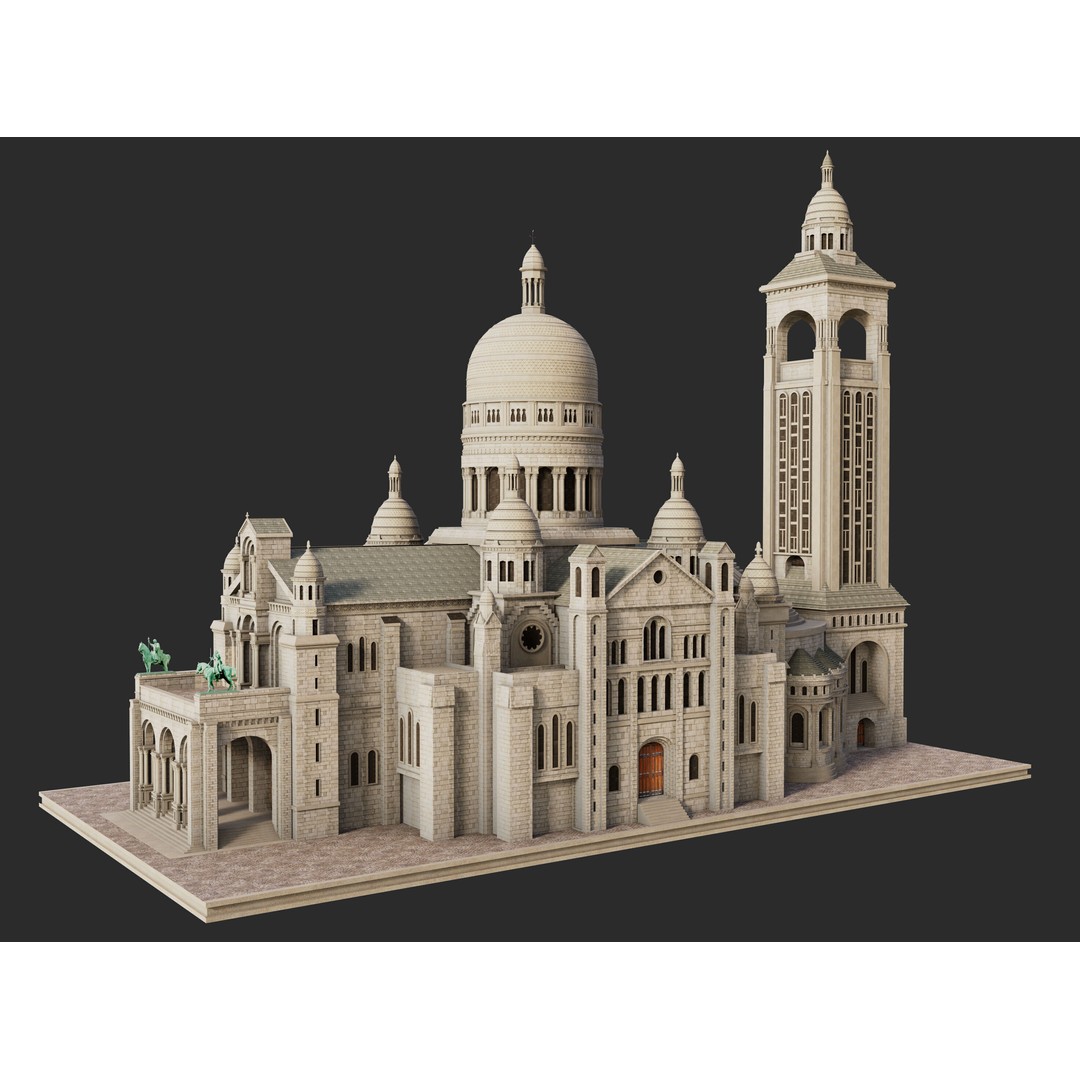 Sacre Coeur 3D Model – Detailed Landmark Asset, FBX & Blender Formats - View 5