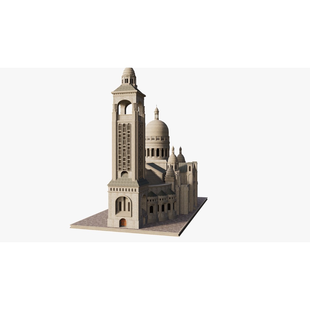 Sacre Coeur 3D Model – Detailed Landmark Asset, FBX & Blender Formats - View 6