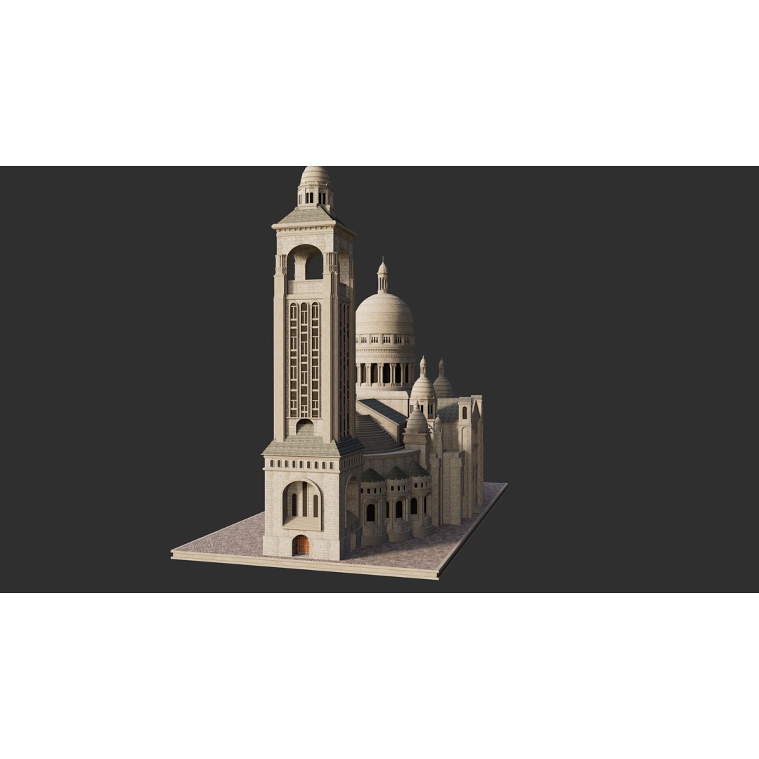 Sacre Coeur 3D Model – Detailed Landmark Asset, FBX & Blender Formats - View 7