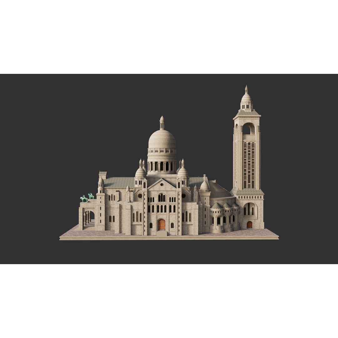 Sacre Coeur 3D Model – Detailed Landmark Asset, FBX & Blender Formats - View 9