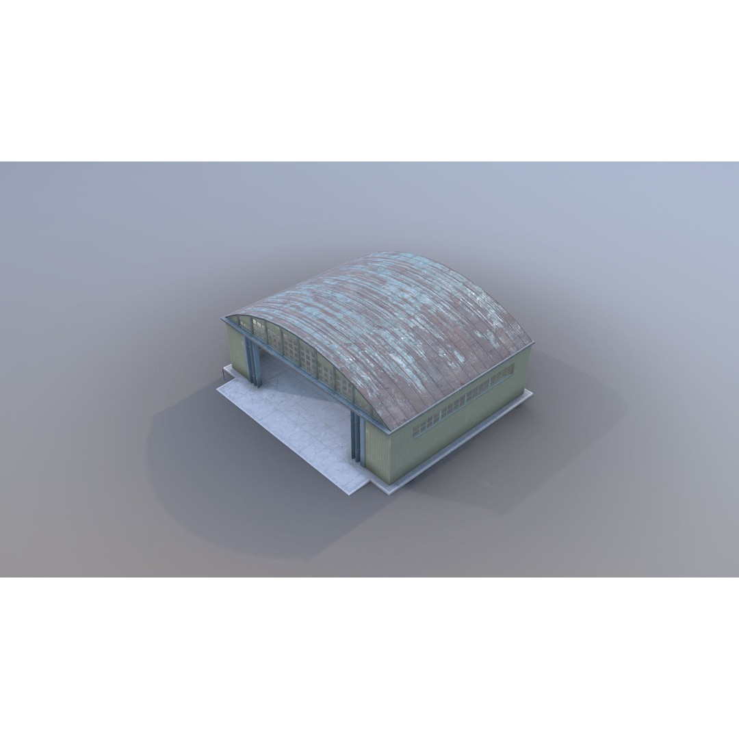 Airport Hangar 3D Model – Low Poly Game Asset with PBR Textures - View 8