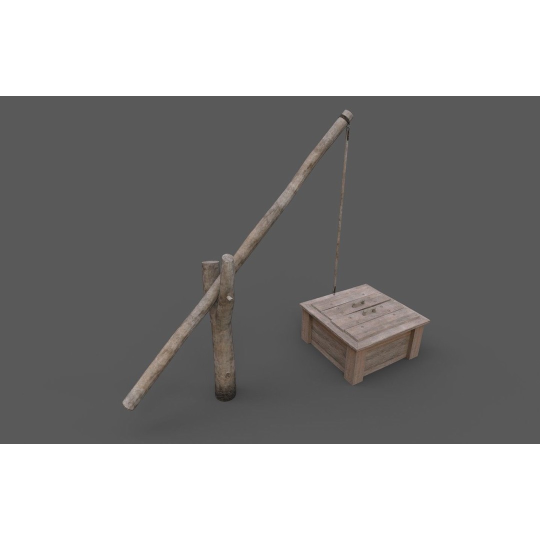 Wooden Water Well 3D Model – Low Poly Historic Asset, FBX - View 18