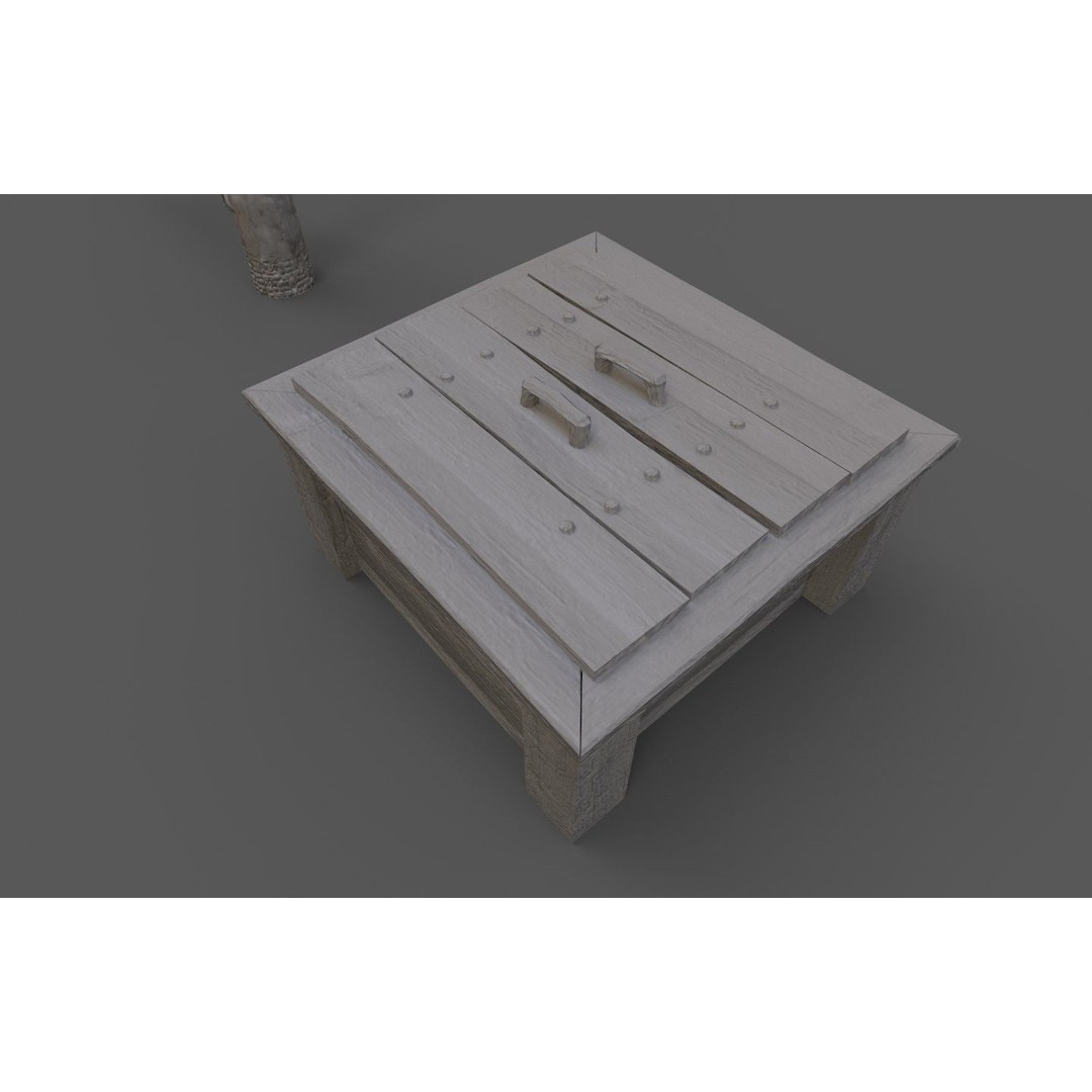 Wooden Water Well 3D Model – Low Poly Historic Asset, FBX - View 27