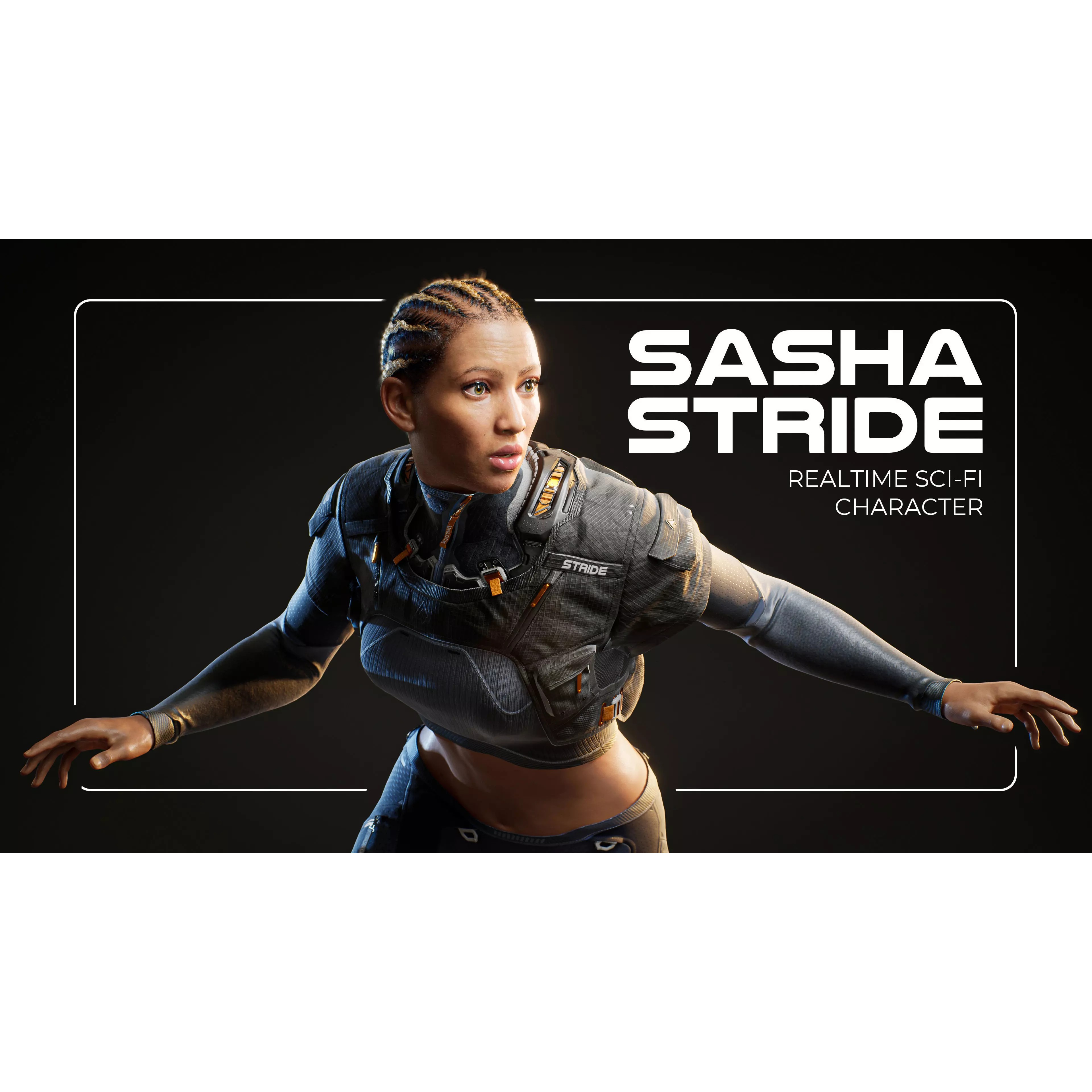 Sasha Stride - Low-Poly Game-Ready 3D Model - View 2