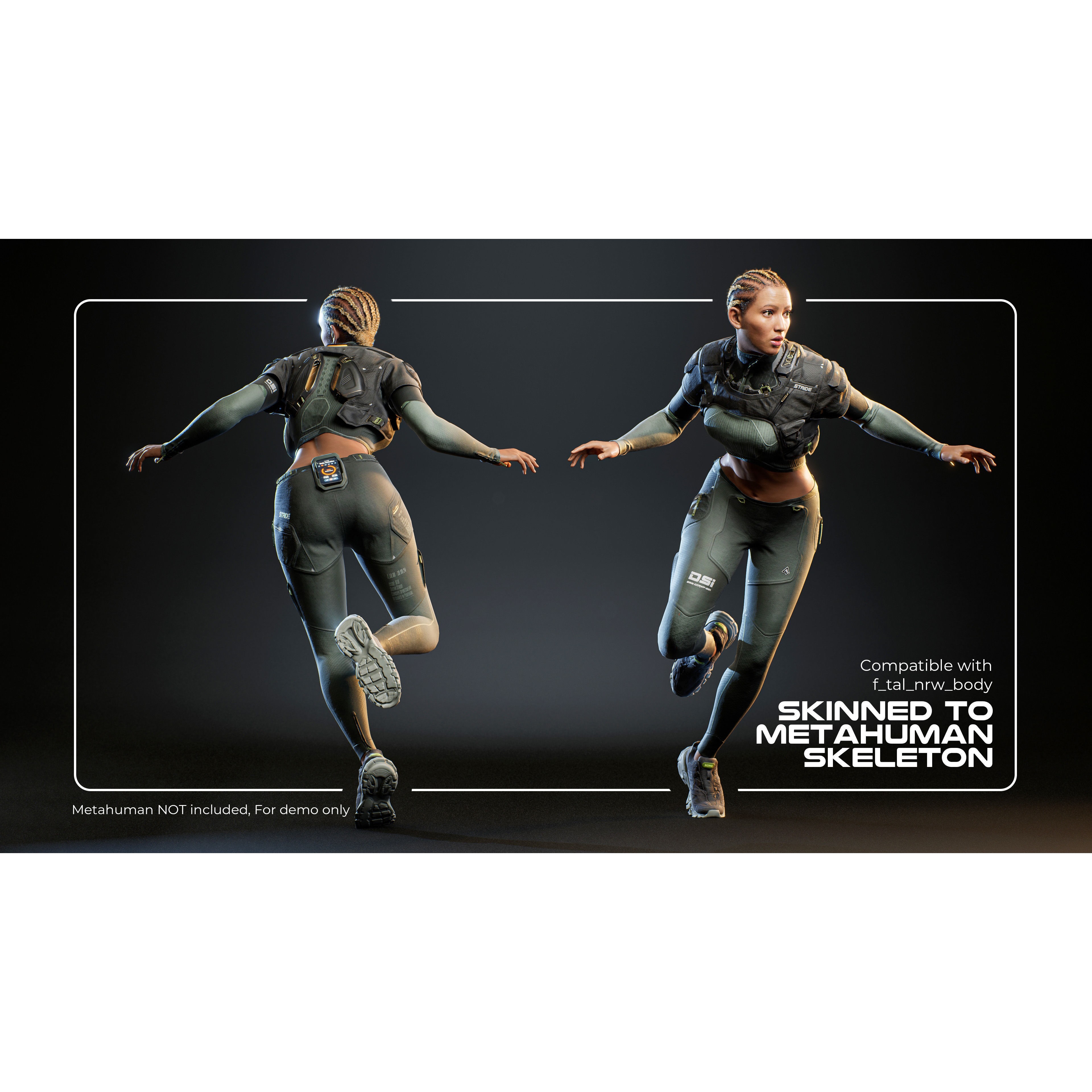 Sasha Stride - Low-Poly Game-Ready 3D Model - View 9