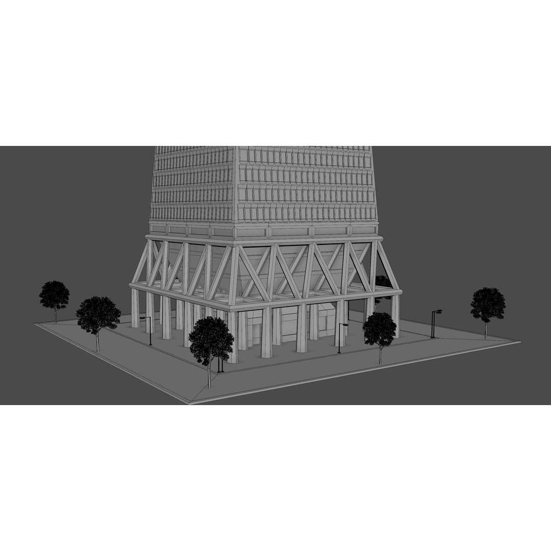 Transamerica Pyramid 3D Model – Architectural Landmark, FBX, Blender - View 12