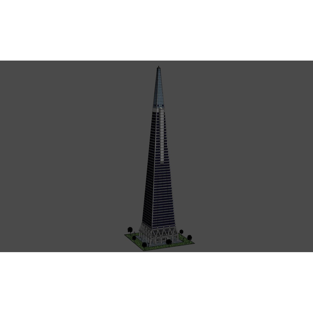 Transamerica Pyramid 3D Model – Architectural Landmark, FBX, Blender - View 13