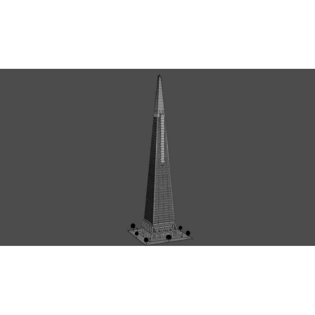 Transamerica Pyramid 3D Model – Architectural Landmark, FBX, Blender - View 14