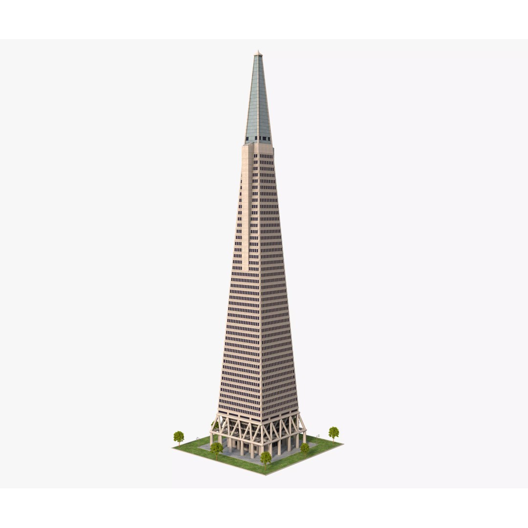 Transamerica Pyramid 3D Model – Architectural Landmark, FBX, Blender - View 2