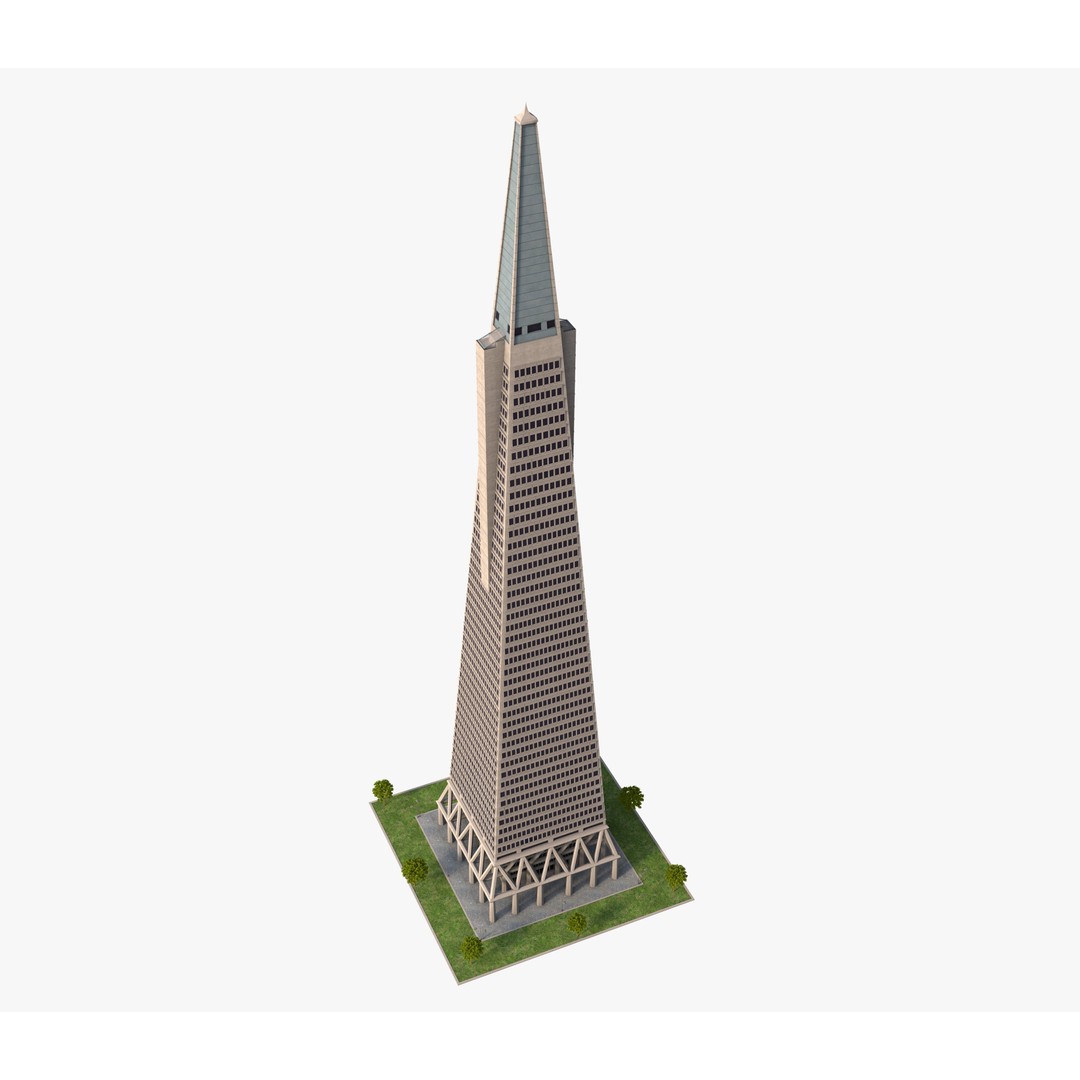 Transamerica Pyramid 3D Model – Architectural Landmark, FBX, Blender - View 8