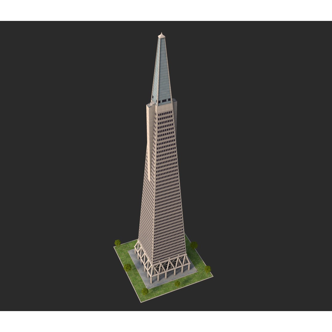 Transamerica Pyramid 3D Model – Architectural Landmark, FBX, Blender - View 9