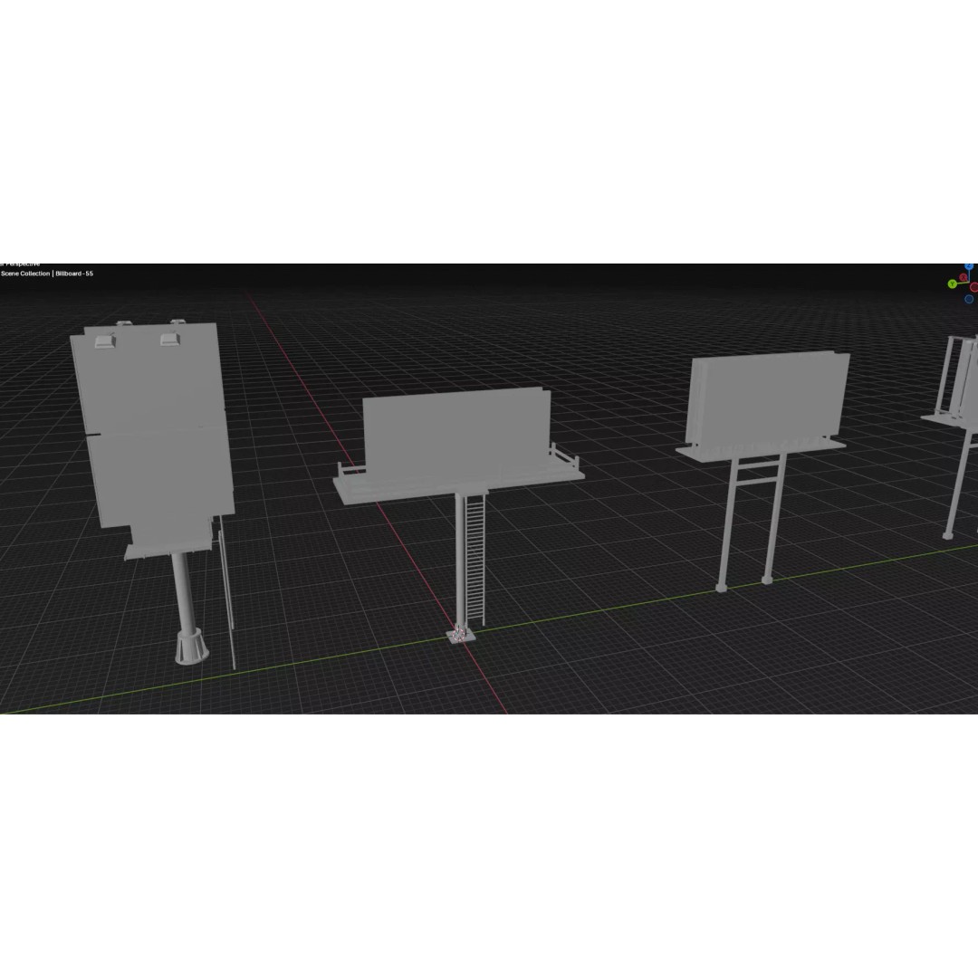 Billboard 3D Model – Diverse Advertisement Pack, FBX & OBJ Formats - View 20