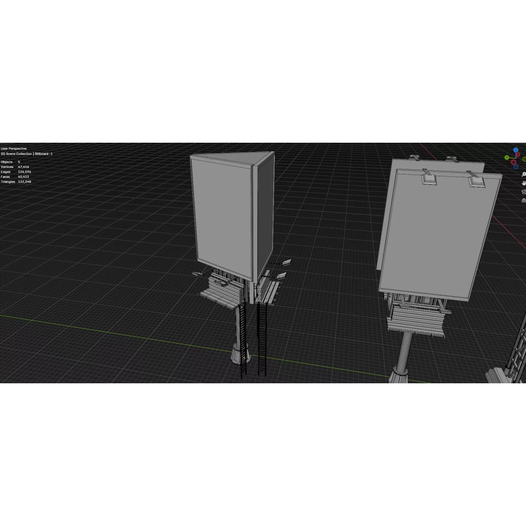 Billboard 3D Model – Diverse Advertisement Pack, FBX & OBJ Formats - View 22