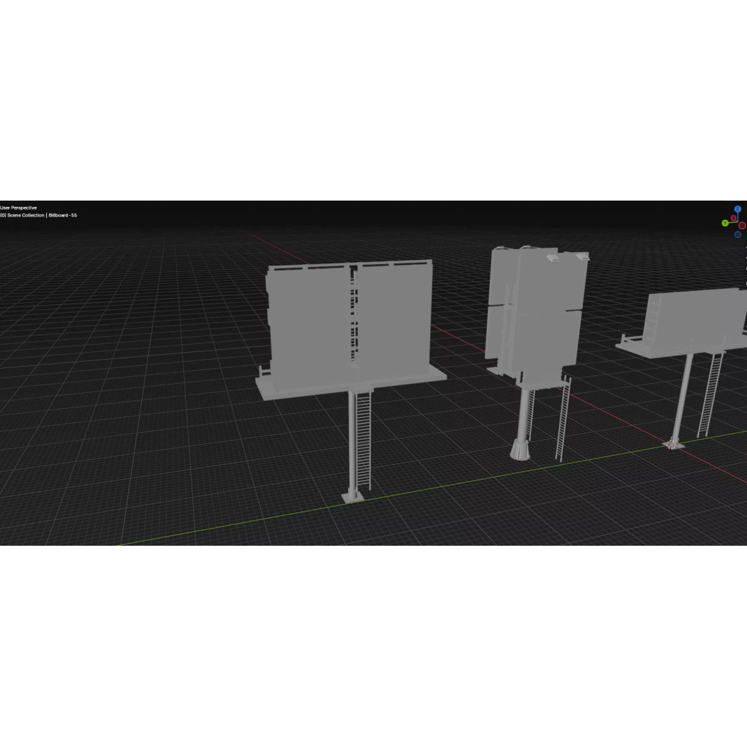 Billboard 3D Model – Diverse Advertisement Pack, FBX & OBJ Formats - View 23