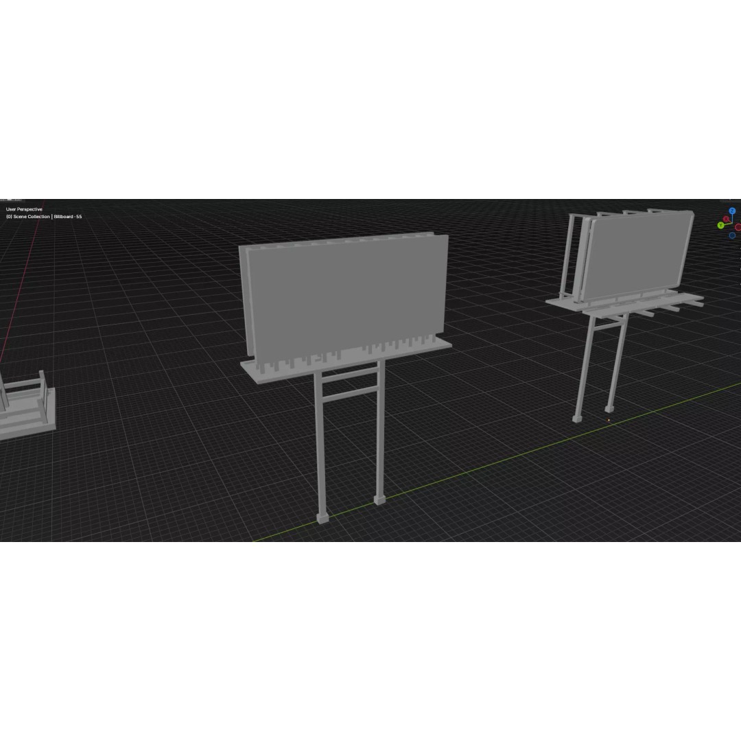 Billboard 3D Model – Diverse Advertisement Pack, FBX & OBJ Formats - View 24