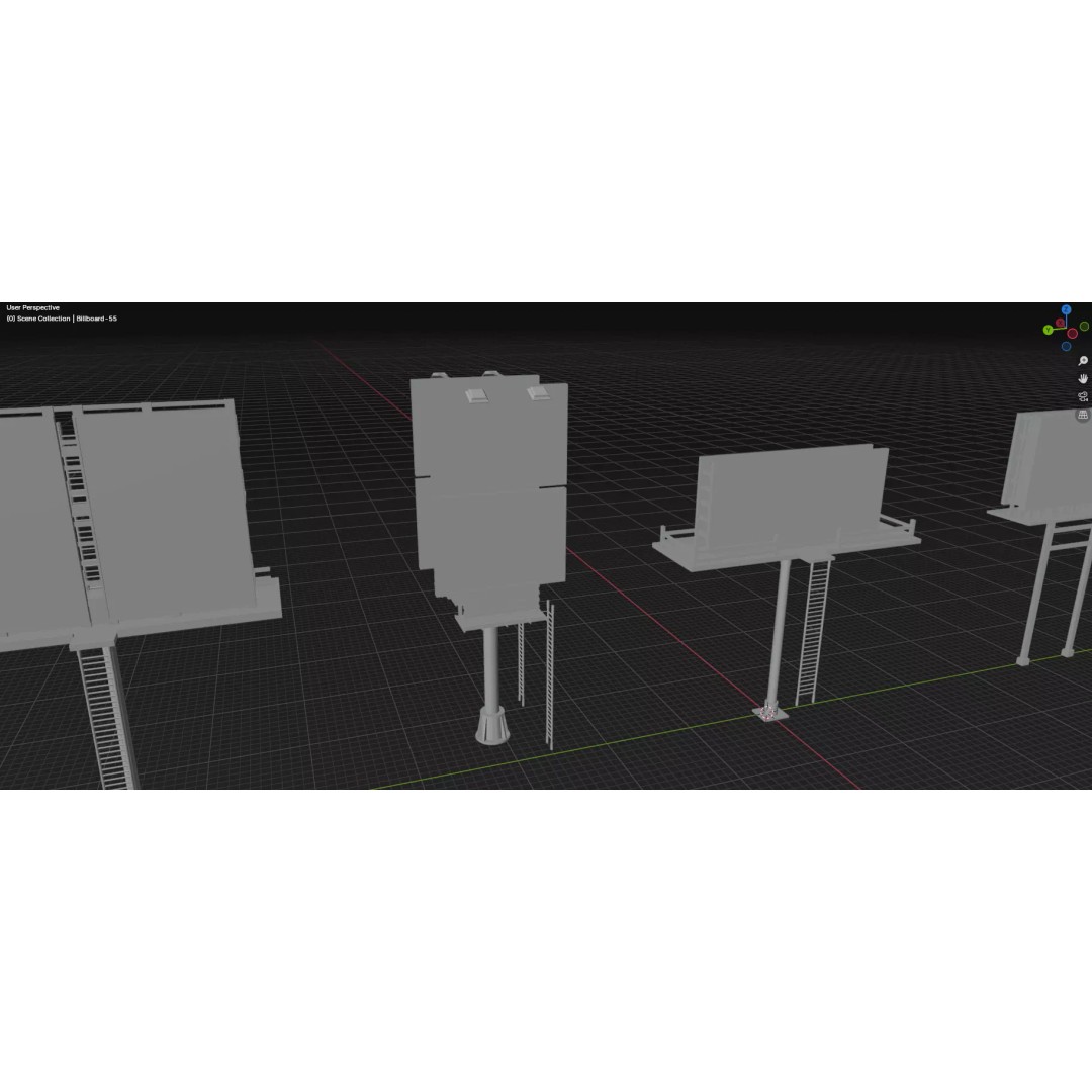 Billboard 3D Model – Diverse Advertisement Pack, FBX & OBJ Formats - View 25