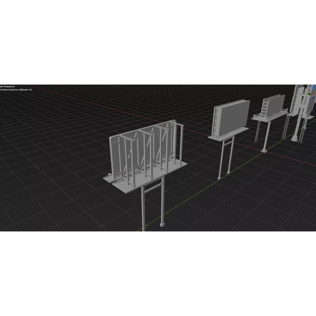 Billboard 3D Model – Diverse Advertisement Pack, FBX & OBJ Formats - View 26