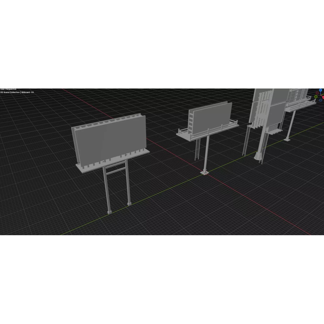 Billboard 3D Model – Diverse Advertisement Pack, FBX & OBJ Formats - View 28