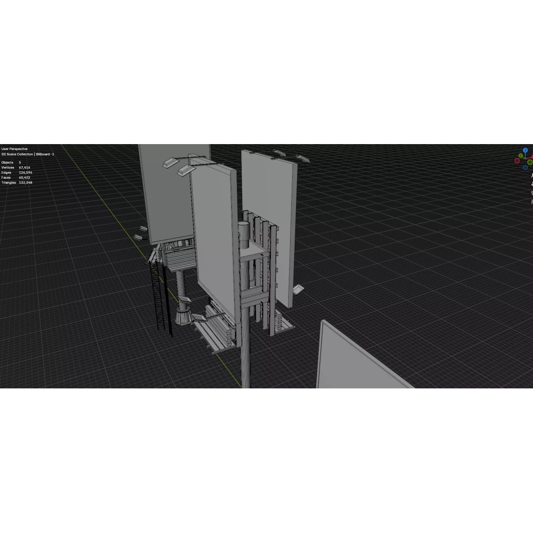 Billboard 3D Model – Diverse Advertisement Pack, FBX & OBJ Formats - View 29
