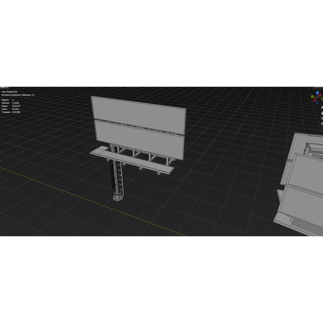 Billboard 3D Model – Diverse Advertisement Pack, FBX & OBJ Formats - View 31
