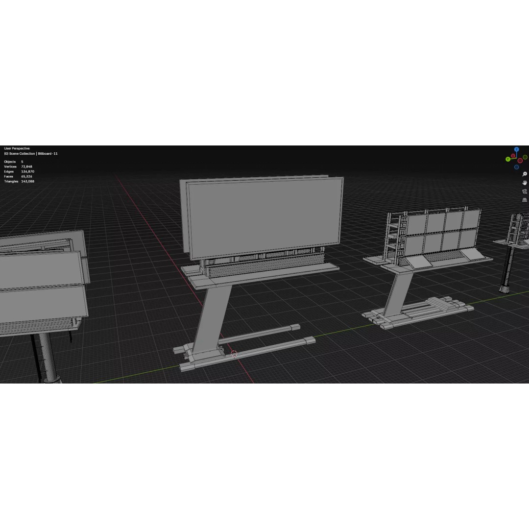 Billboard 3D Model – Diverse Advertisement Pack, FBX & OBJ Formats - View 32
