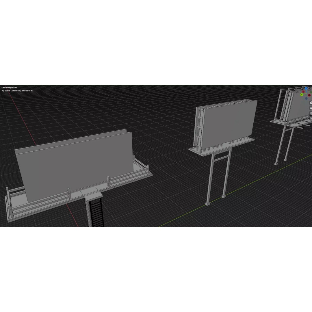 Billboard 3D Model – Diverse Advertisement Pack, FBX & OBJ Formats - View 33