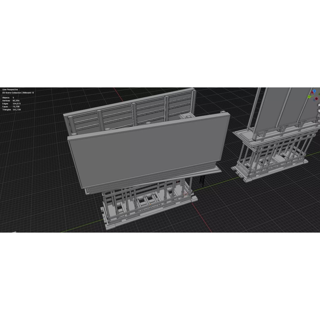 Billboard 3D Model – Diverse Advertisement Pack, FBX & OBJ Formats - View 34