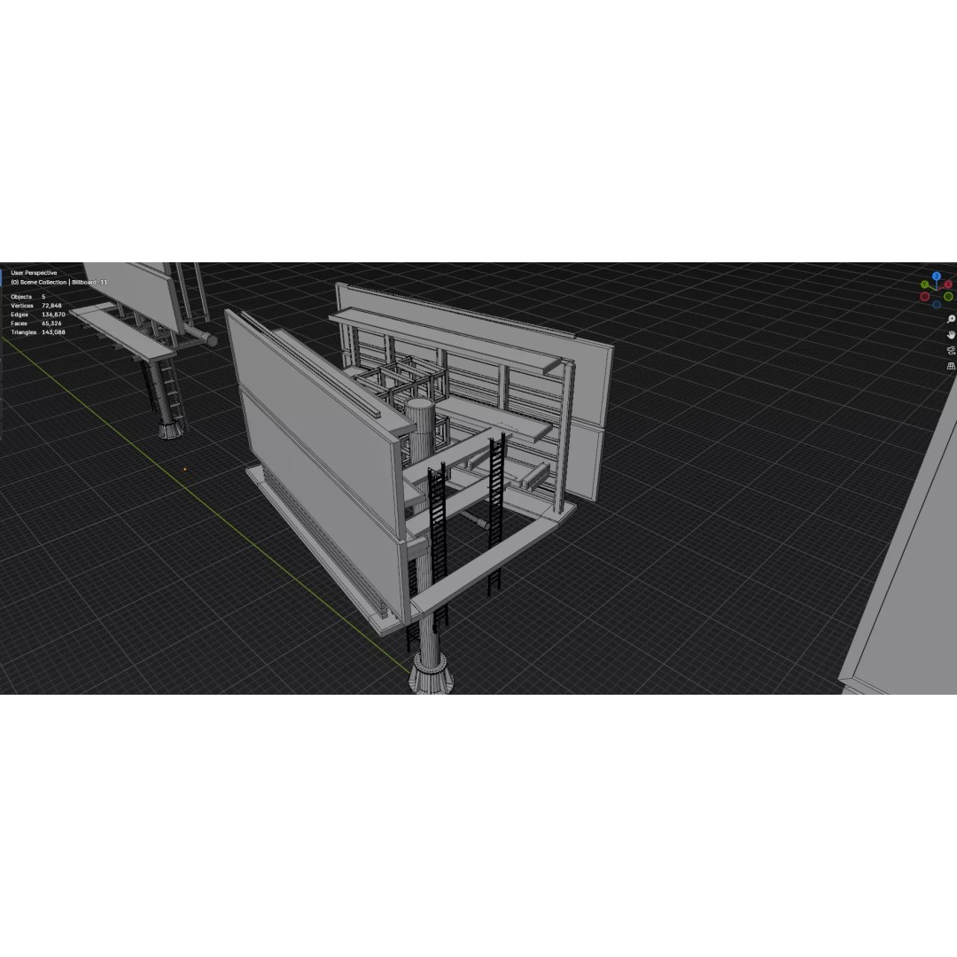 Billboard 3D Model – Diverse Advertisement Pack, FBX & OBJ Formats - View 40